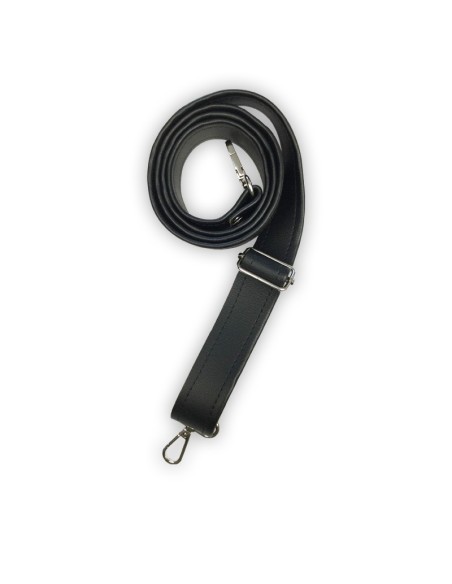 Bandoulière noire en cuir synthétique – Réglable, robuste et réparable