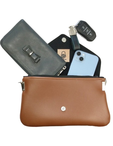 Pochette marron personnalisable – Élégante, modulable et chaleureuse