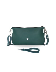 Sac Pochette vert en cuir synthétique – Rabat Interchangeable & Style Personnalisable