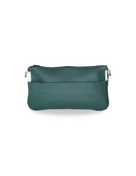 Sac Pochette vert en cuir synthétique – Rabat Interchangeable & Style Personnalisable