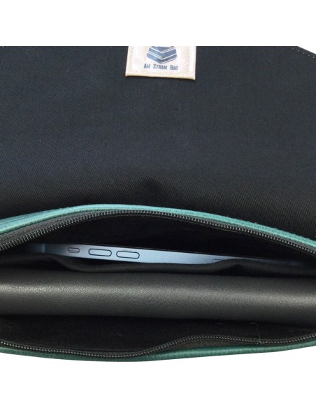 Sac Pochette vert en cuir synthétique – Rabat Interchangeable & Style Personnalisable
